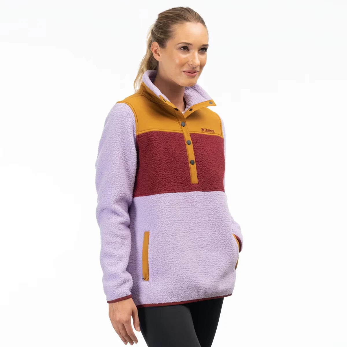 Klim High Pile Mountain Fleece Pullover Lavender Heist - Cabernet - Image 1