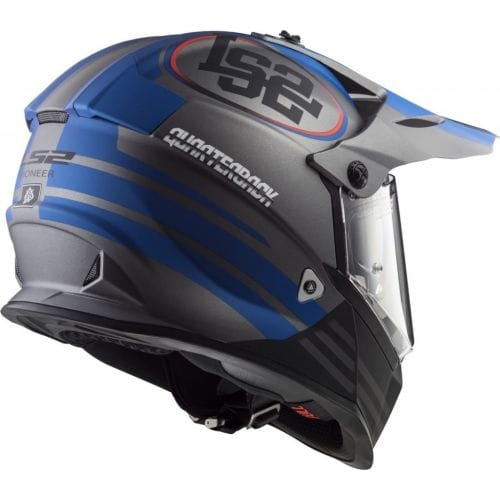 LS2 MX436 PIONEER QUARTERBACK Matt Titanium Blue - Image 2