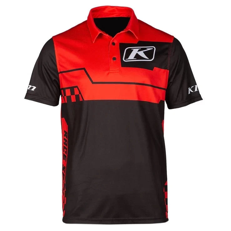 Klim Launch Polo Fiery Red - Black - Image 1