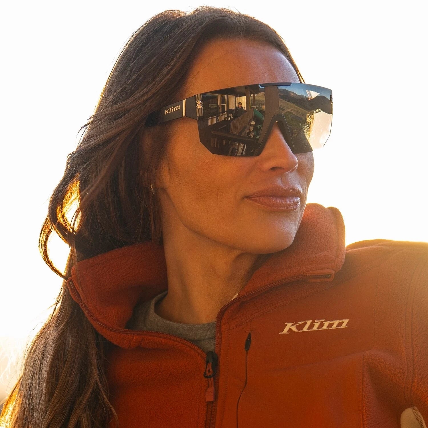 Klim Muffler Sunglasses Matte Black - Smoke Black Mirrored