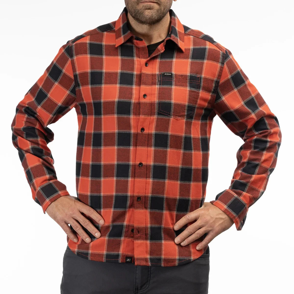 Klim Cottonwood Midweight Flannel Shirt Chili Pepper - Black - Image 1