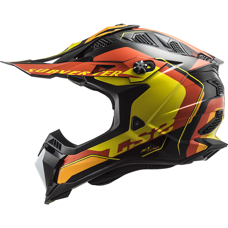 LS2 MX700 SUBVERTER ARCHED BLACK YELLOW RED - Image 3
