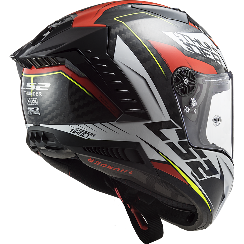 LS2 FF805 THUNDER C CHASE GLOSS WHITE RED - Image 7