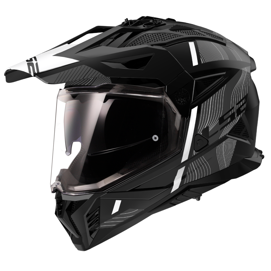 LS2 MX702 PIONEER II HILL MATT BLACK WHITE-06 - Image 1