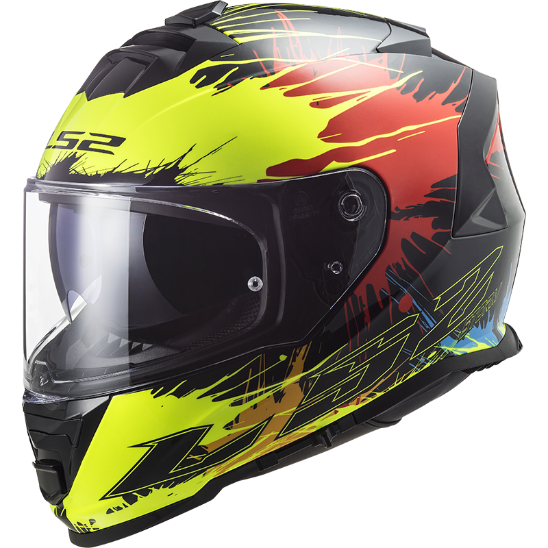 LS2 FF800 STORM DROP BLACK YELLOW RED - Image 1