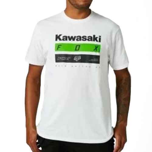 Fox Kawasaki Stripes Premium Tee - Alb