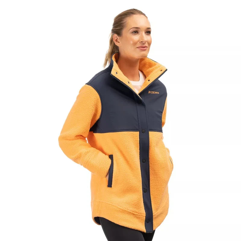 Klim High Pile Mountain Fleece Jacket Mock Orange - Dress Blues - Image 1