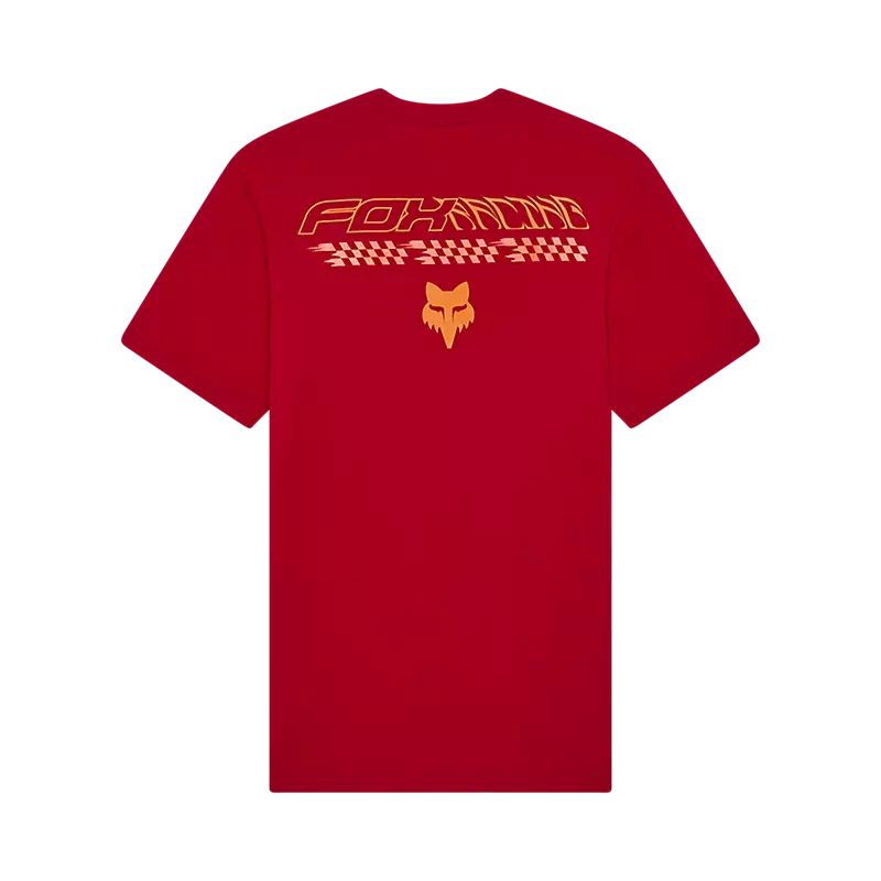 Fox Racing Checkered Ss Prem Tee - Rosu