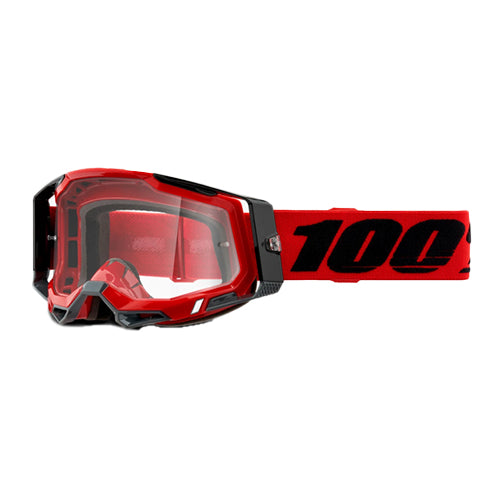 100 Ochelari 100 Racecraft 2 Goggle Clear Lens - Rosu/Transparent