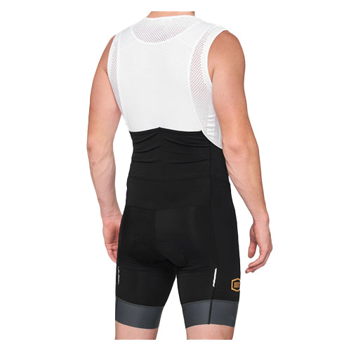 100% EXCEEDA Bib Shorts Black/Charcoal Lycra Kits - Image 2