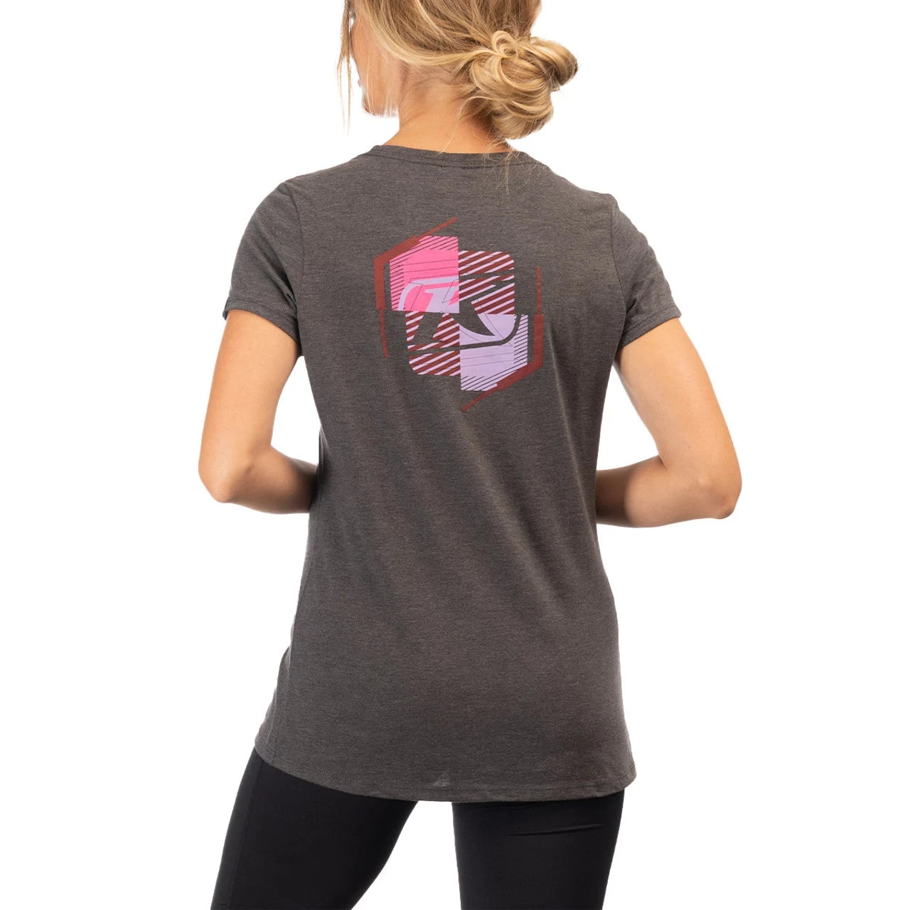 Klim K Shield Crest Tri-blend Tee Heathered Charcoal - Lavender Heist - Image 2