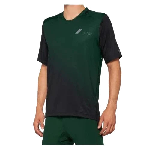 100% CELIUM Short Sleeve Jersey Forest Green/Black