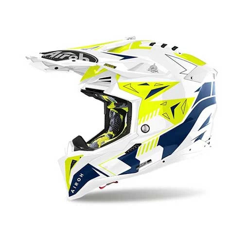 AIROH CASCA AVIATOR 3 SPIN YELLOW/BLUE GLOSS