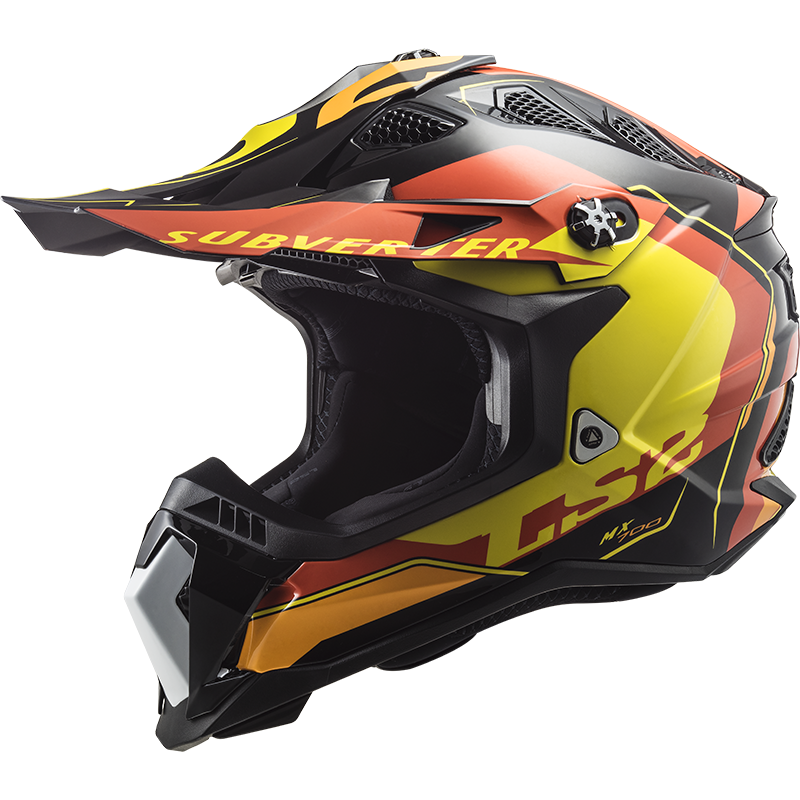 LS2 MX700 SUBVERTER ARCHED BLACK YELLOW RED - Image 1