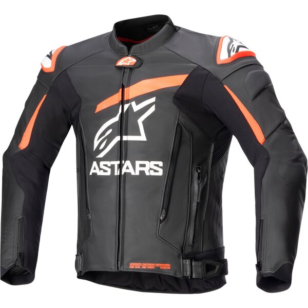 Geaca de piele ALPINESTARS GP PLUS V4 48 Negru/Rosu fluo/Alb - Negru/Rosu fluo/Alb