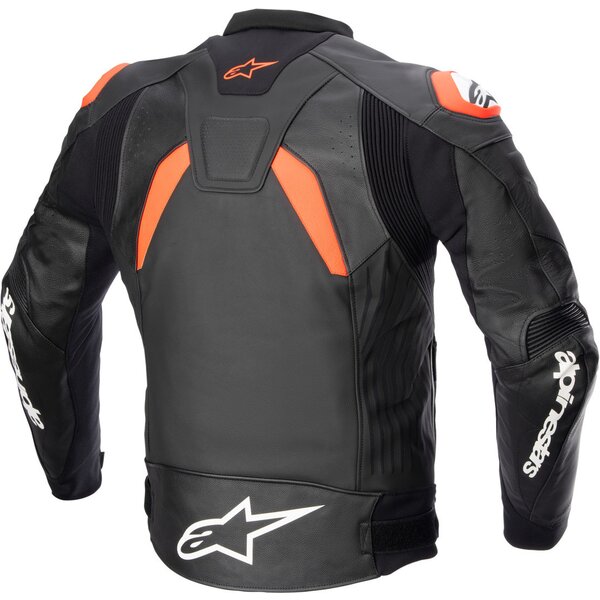Geaca de piele ALPINESTARS GP PLUS V4 48 Negru/Rosu fluo/Alb - Negru/Rosu fluo/Alb