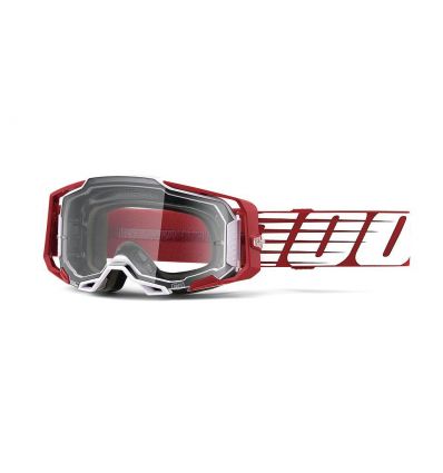 100% ARMEGA Goggle Oversized Deep Red Clear Lens
