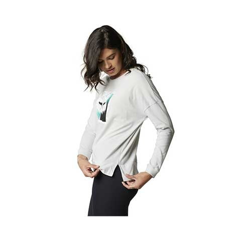 Fox Detonate Ls Knit Top - Alb