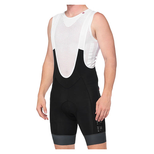 100% EXCEEDA Bib Shorts Black/Charcoal Lycra Kits - Image 1