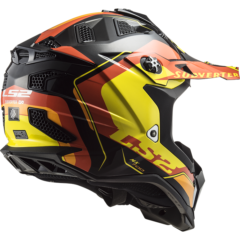LS2 MX700 SUBVERTER ARCHED BLACK YELLOW RED - Image 7