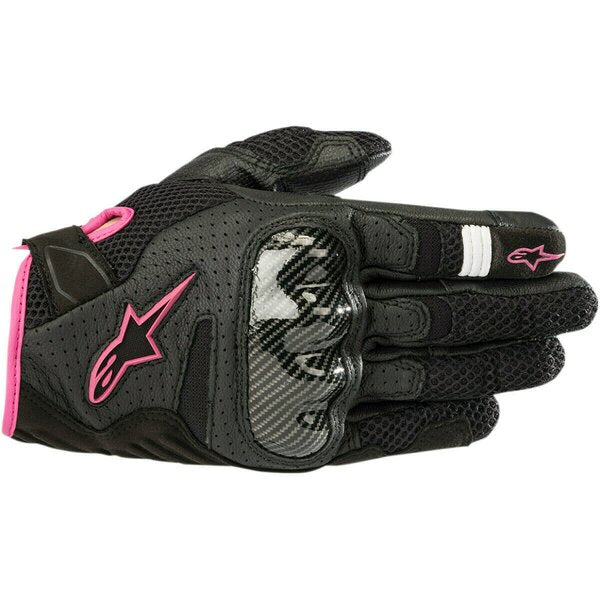 Manusi de piele dama ALPINESTARS STELLA SMX-1 AIR V2 XS Negru/Roz - Negru/Roz