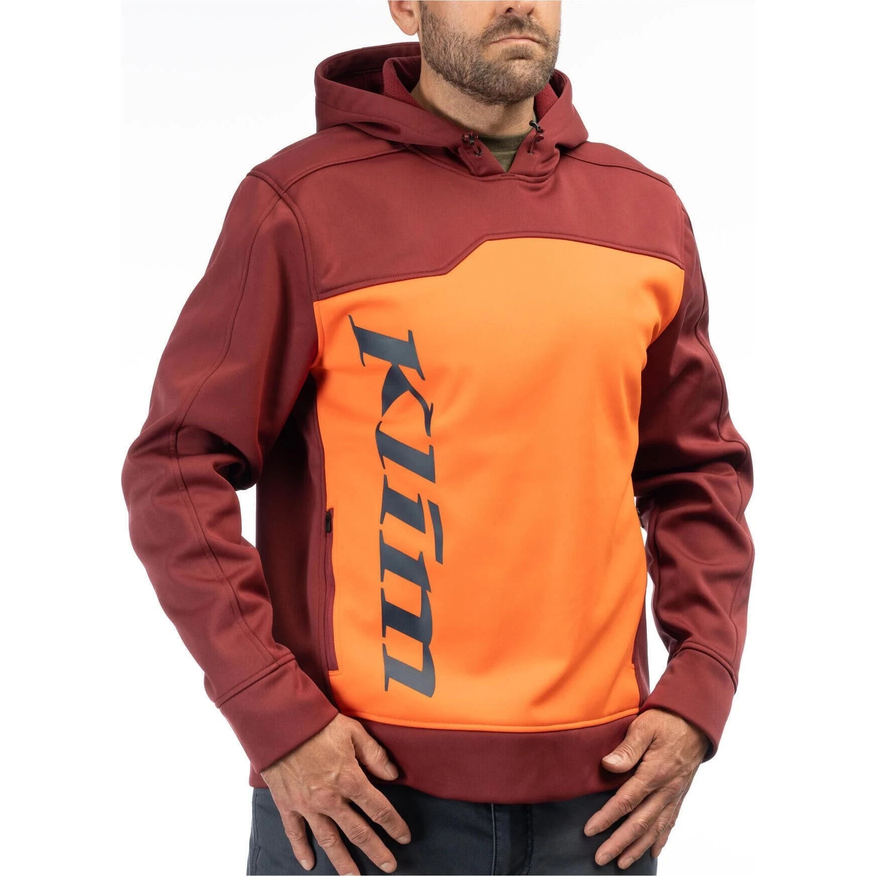 Klim Accelerator Pullover Hoodie Cabernet - Red Orange - Image 1