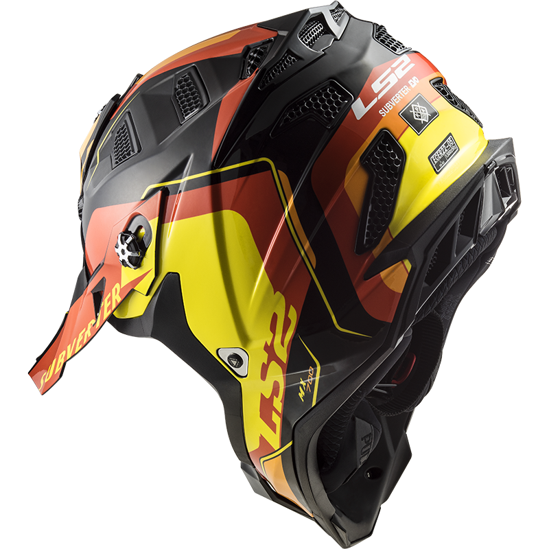 LS2 MX700 SUBVERTER ARCHED BLACK YELLOW RED - Image 11