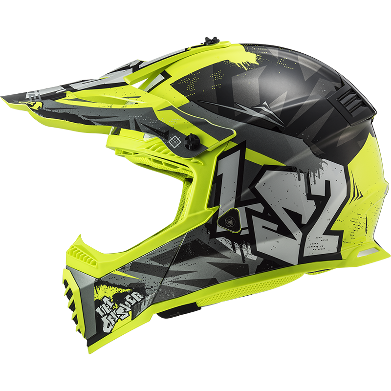 LS2 MX437 FAST EVO CRUSHER BLACK H-V YELLOW - Image 2