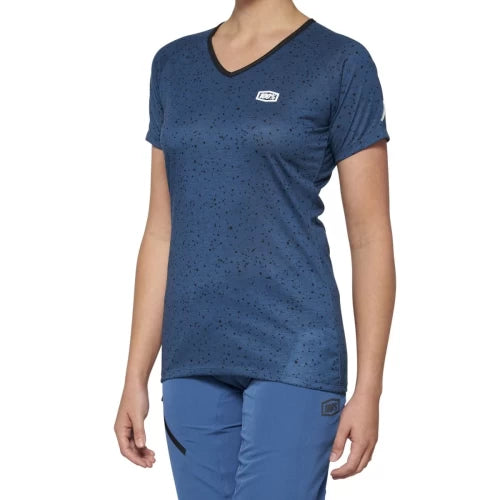100% AIRMATIC Women?s Short Sleeve Jersey Slate Blue - Image 1