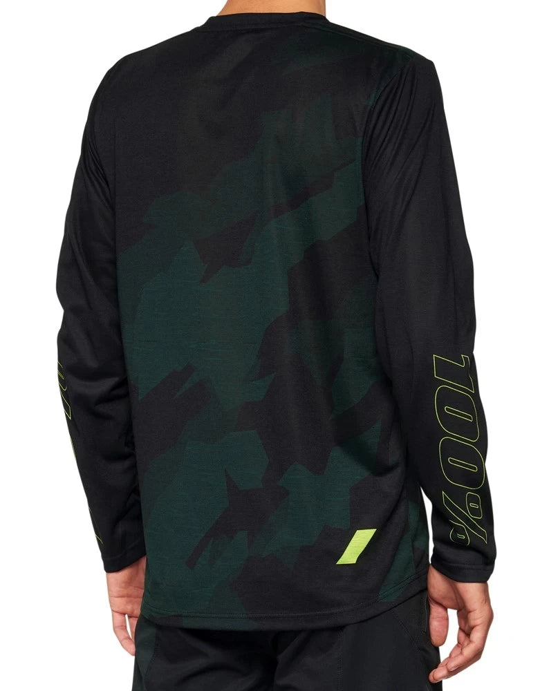 100% 100% AIRMATIC LE Long Sleeve Jersey Black Camo - Image 2