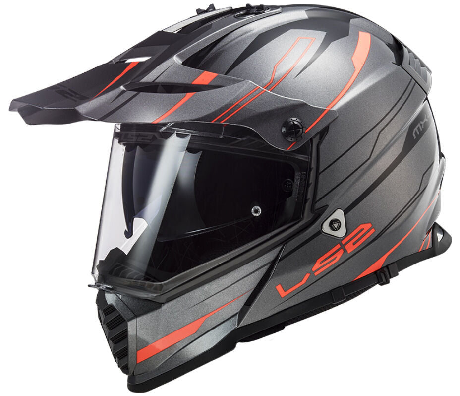 LS2 MX436 PIONEER EVO KNIGHT TITANIUM ORANGE - Image 1