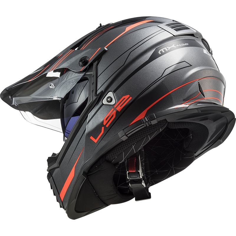 LS2 MX436 PIONEER EVO KNIGHT TITANIUM ORANGE - Image 7