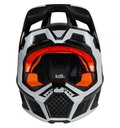 FOX V3 RS DVIDE HELMET, ECE [BLK/WHT/ORG] - Image 8
