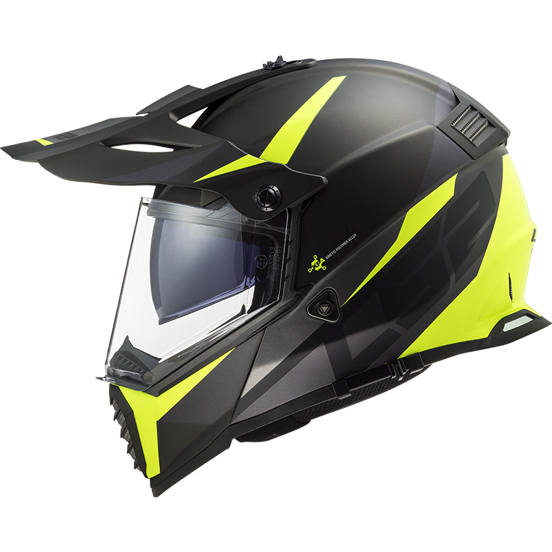 LS2 MX436 PIONEER EVO ROUTER MATT BLACK H-V YELLOW - Image 2