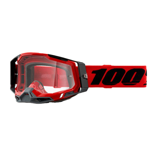 100 Ochelari 100 Racecraft 2 Goggle Clear Lens - Rosu/Transparent