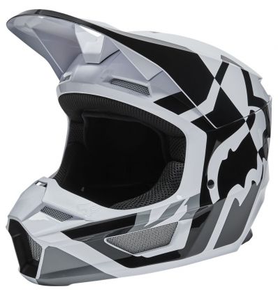 Fox V1 Lux Helmet Ece - Negru/Alb
