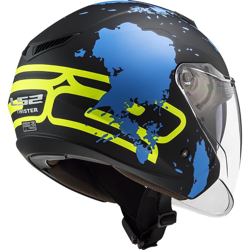 LS2 OF573 TWISTER II XOVER MATT BLACK BLUE
