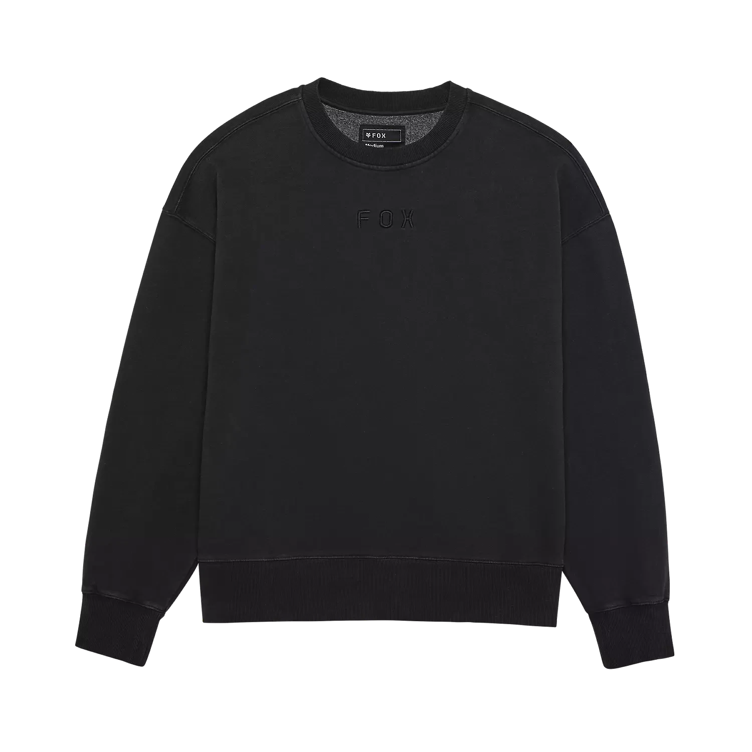 Fox Racing Wordmark Oversized Fleece Crew - Negru