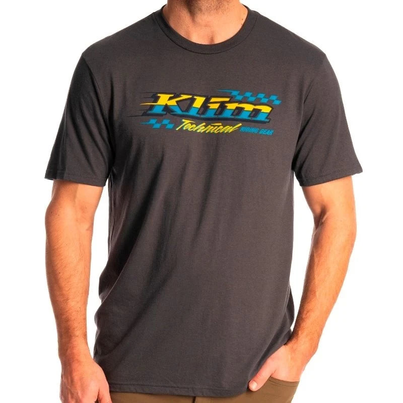 Klim Heritage Tri-blend Tee Charcoal - Saffron - Image 1