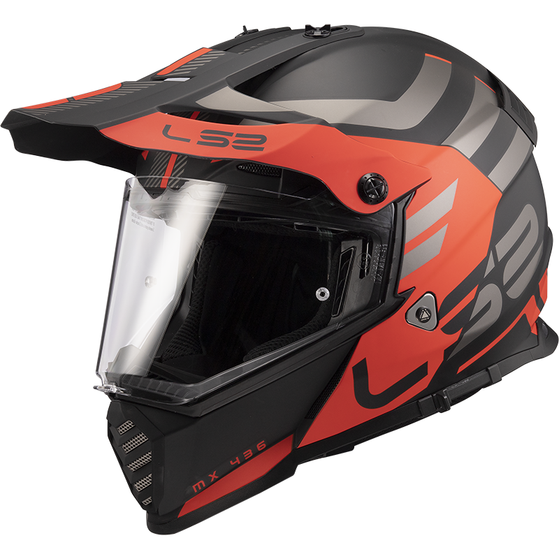 LS2 MX436 PIONEER EVO ADVENTURER M.BLACK ORANGE - Image 1