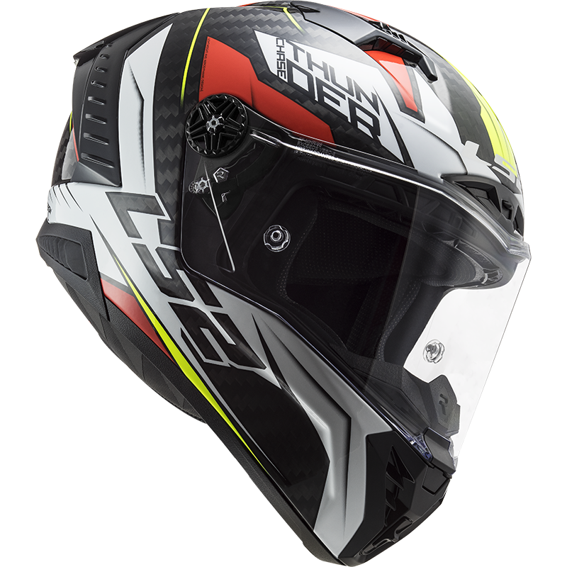 LS2 FF805 THUNDER C CHASE GLOSS WHITE RED - Image 2