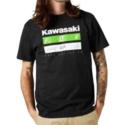 Fox Kawasaki Stripes Premium Tee - Negru