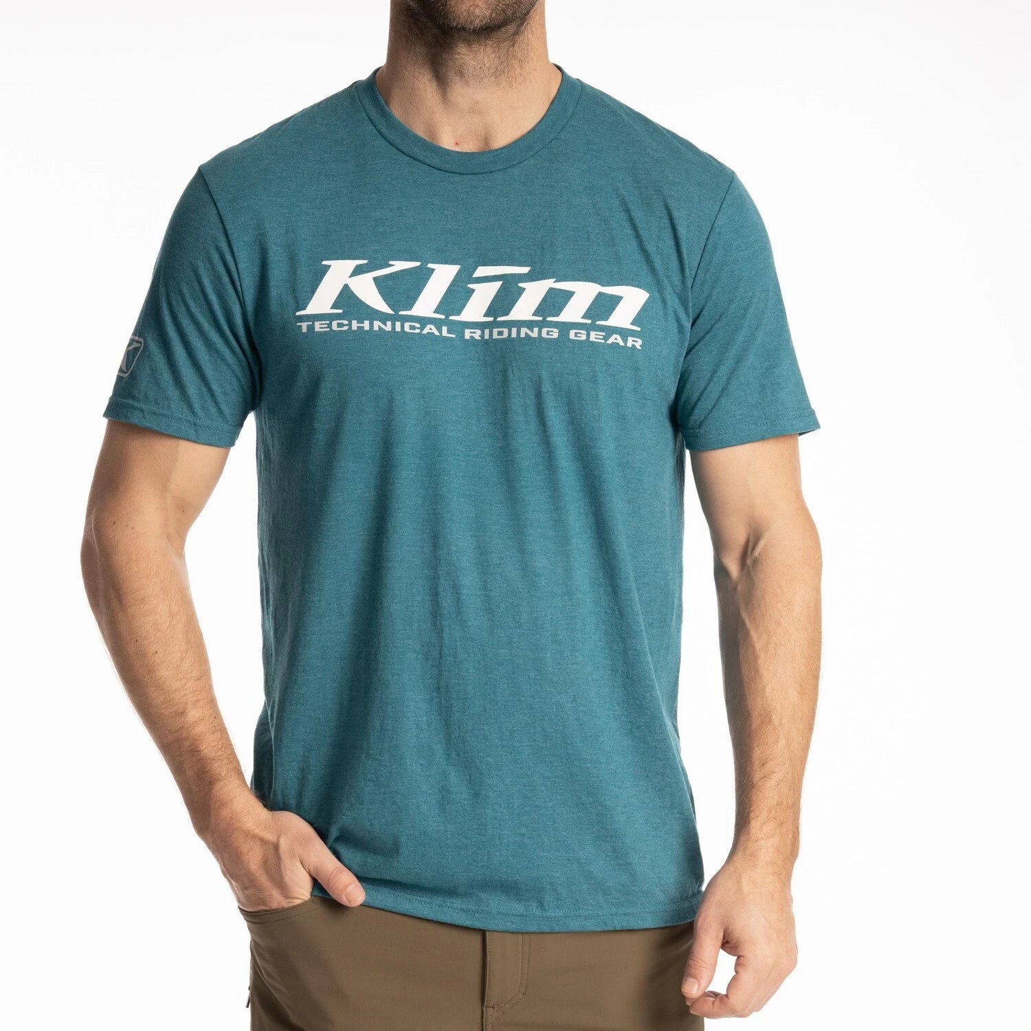 Klim K Corp SS T Heathered Teal - White - Image 1