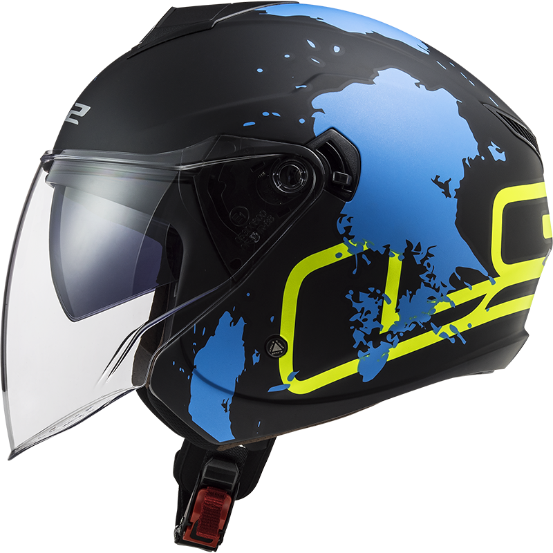 LS2 OF573 TWISTER II XOVER MATT BLACK BLUE