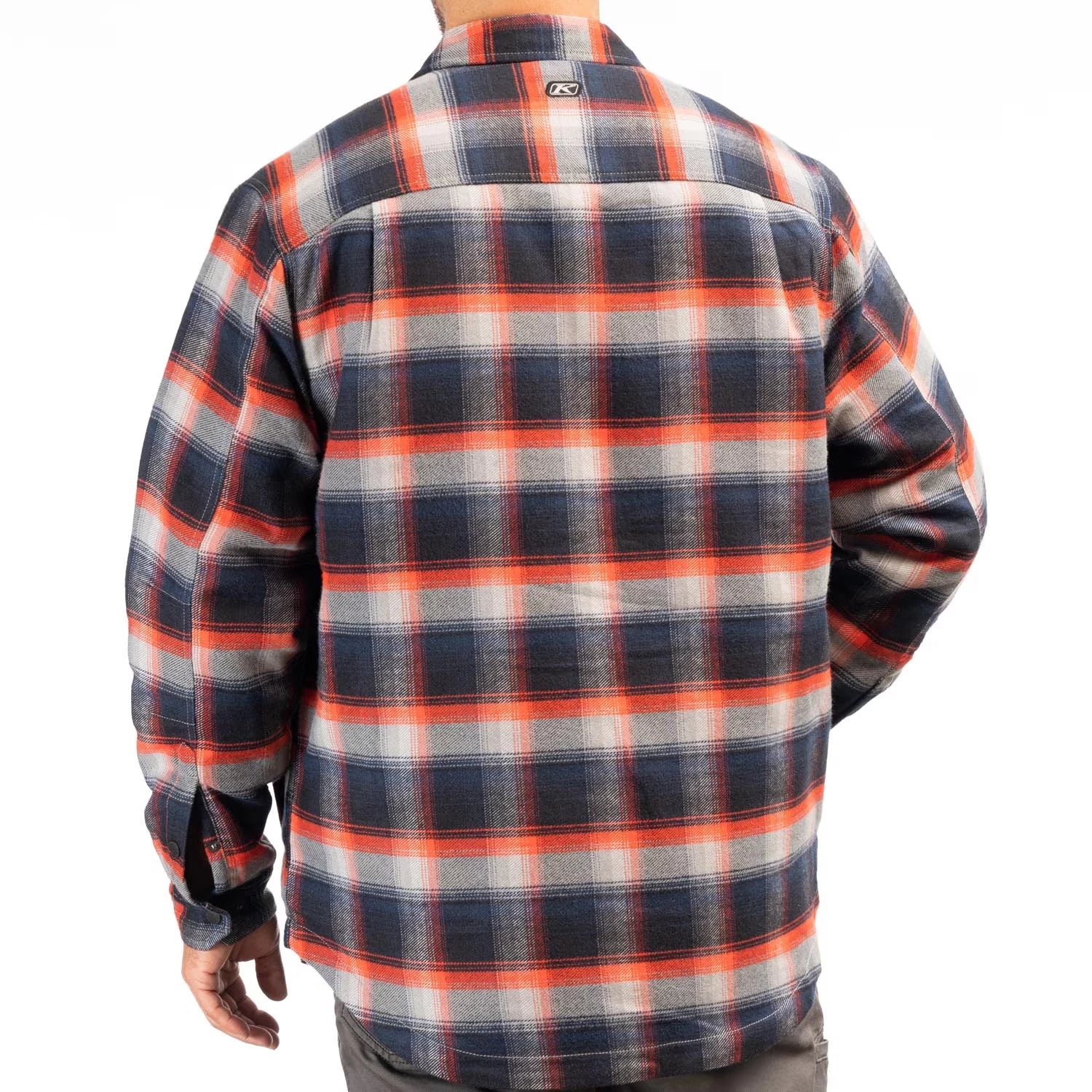 Klim Bridger Fleece Lined Flannel Shirt Fiery Red - Imperial Blue - Image 2