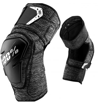 100% FORTIS Knee Guard Grey Heather/Black - Image 1