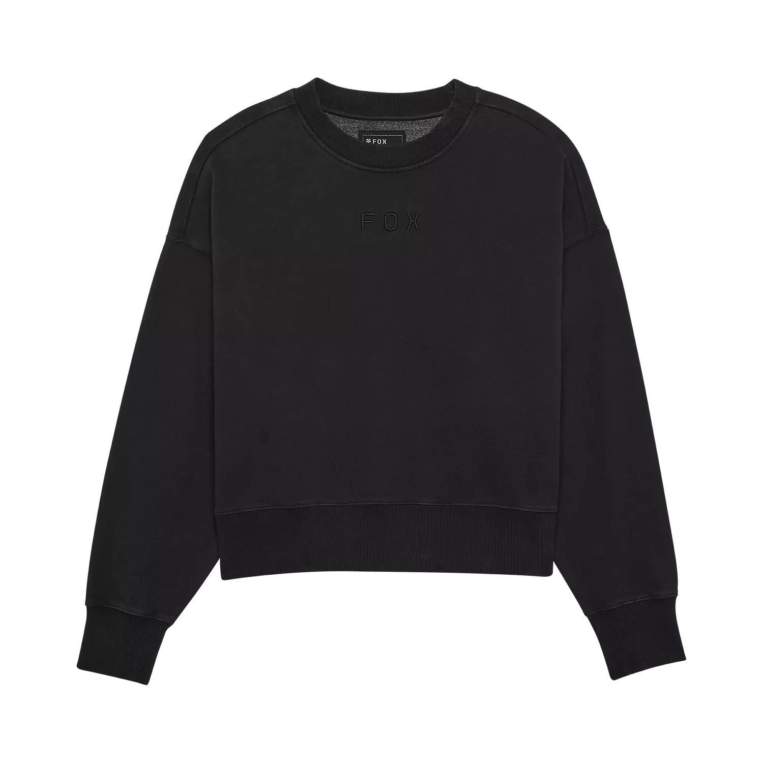 FOX Racing W WORDMARK OVERSIZED FLEECE CREW [BLK] - Image 1