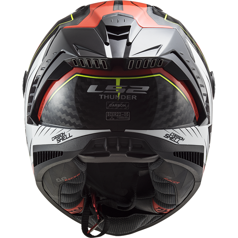 LS2 FF805 THUNDER C CHASE GLOSS WHITE RED - Image 5