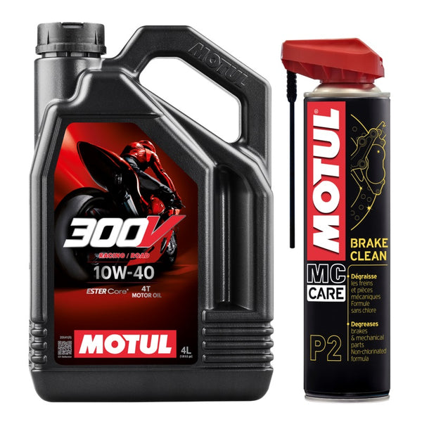 MOTUL - 300V 10W40 - 4L + P2 BRAKE CLEAN [TRIGGER] - 400ml