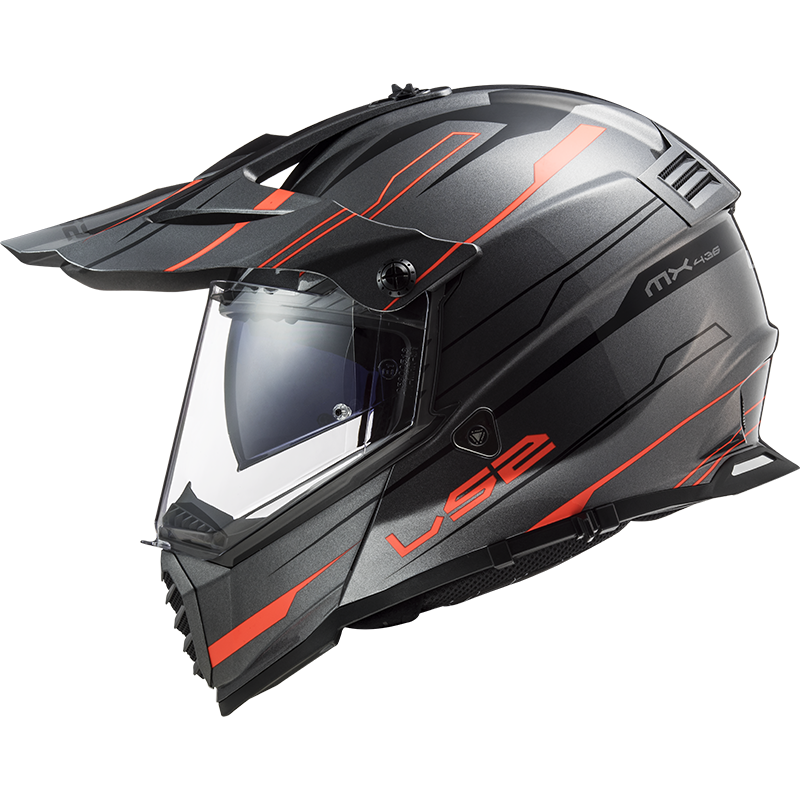 LS2 MX436 PIONEER EVO KNIGHT TITANIUM ORANGE - Image 6